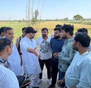 चरथवाल में नहर टूटी, किसानों की फसलें बर्बाद, विधायक पंकज मलिक पहुंचे मौके पर